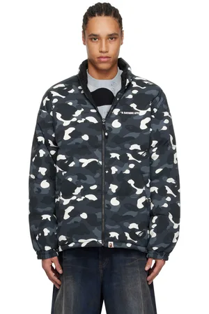 BAPE Blouson réversible noir rembourré en duvet à motif camouflage City