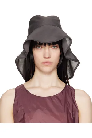 AMOMENTO Chapeau bob gris en organza transparent