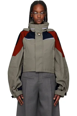MARTINE ROSE Blouson de sport écourté taupe