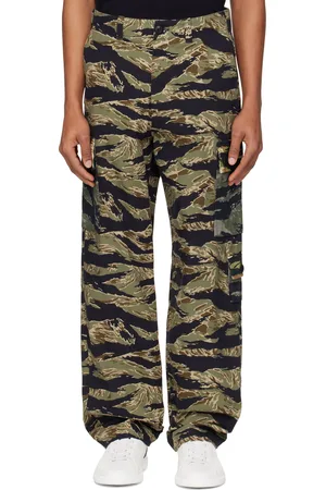 Givenchy Pantalon cargo noir et kaki à motif camouflage imprimé
