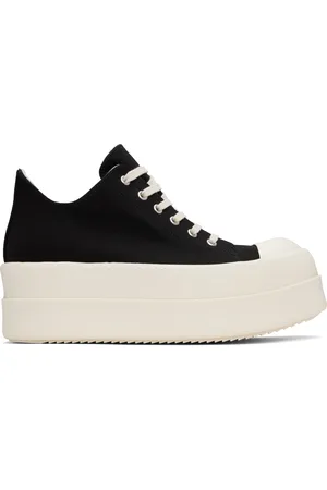 Rick Owens Baskets basses noires à plateforme Bumper étagée - Hollywood