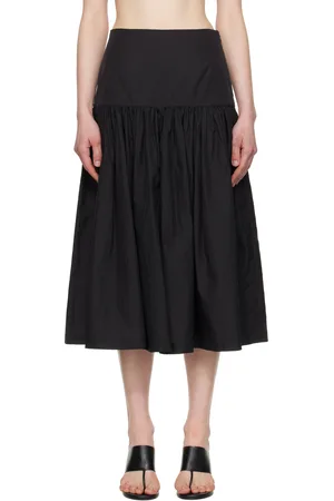 AMOMENTO Pantalon ample noir à effet bouillonné