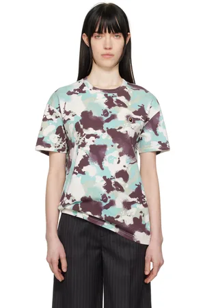 BAPE T-shirt surdimensionné bleu et mauve à motif camouflage Map