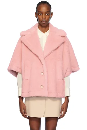 Max Mara Manteau Aleggio rose en fourrure synthétique - The Cube