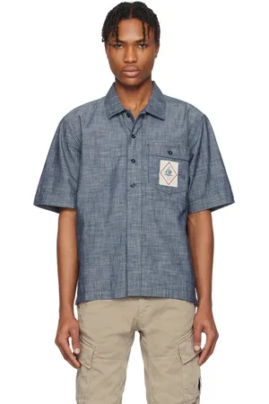 C.P. Company Chemise à manches courtes bleue en chambray