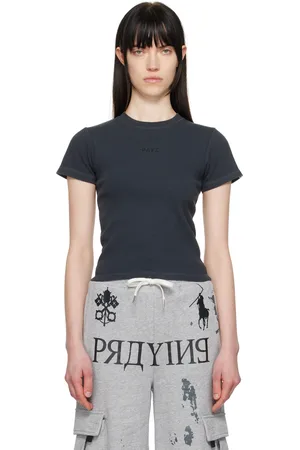 BAPE T-shirt teint aux pigments noir en jersey côtelé