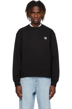 Kenzo Pull molletonné noir à écusson de tigre et à logo brodés