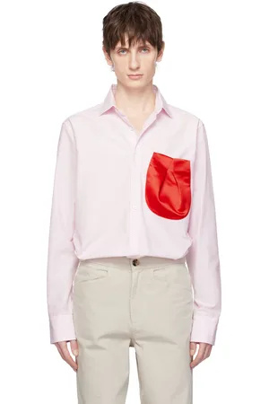 J.W.Anderson Chemise rose en satin à poche en satin