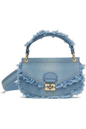 Ganni Mini sac à main Apo-G bleu en denim