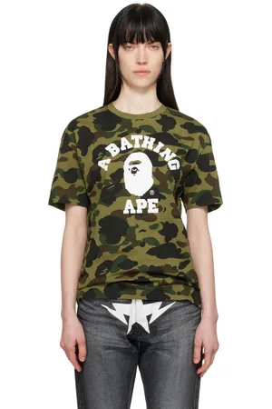 BAPE T-shirt surdimensionné vert à motif 1st Camo et à logo de style collégial