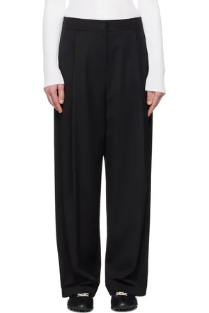 AMOMENTO Pantalon ample noir à plis