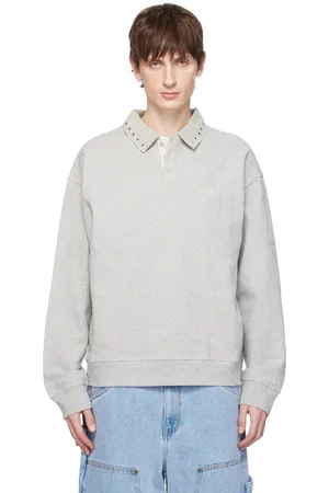 DIME Polo de rugby gris à points de surjet ondulés