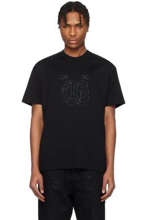 Givenchy T-shirt noir à logo HG brodé