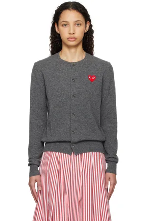 Comme des Garçons Cardigan gris à encolure arrondie