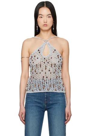 COPERNI Haut gris en crochet à perles