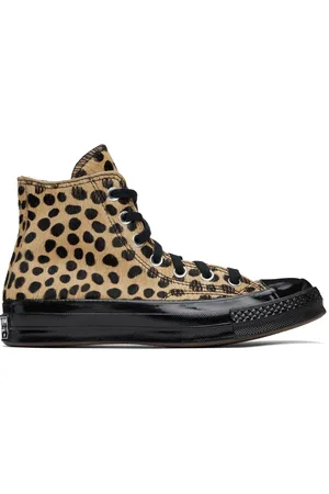 Converse Baskets Chuck 70 brun clair et noir en poil de veau