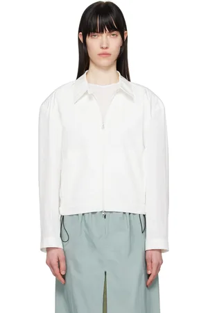 AMOMENTO Blouson écourté blanc à glissière