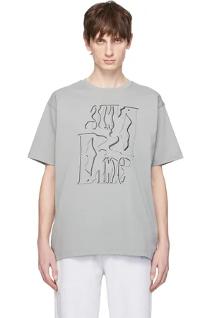 DIME T-shirt taupe à logos de style monogramme