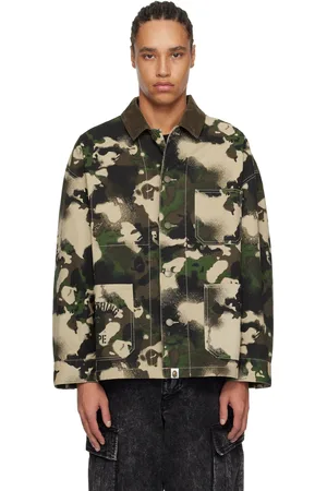 BAPE Blouson de travail vert à motif camouflage Map