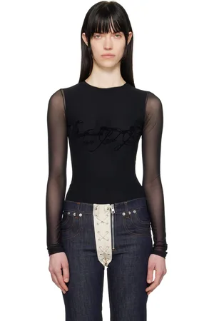 Jean Paul Gaultier T-shirt noir à logo Tattoo Ruban floqué