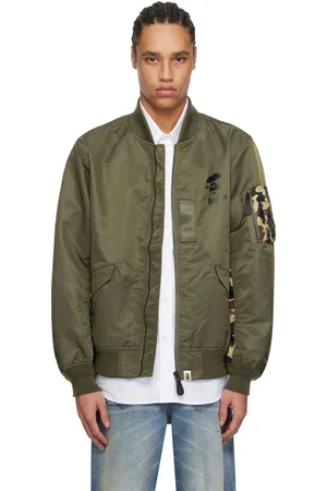 BAPE Blouson aviateur vert à motif 1st Camo