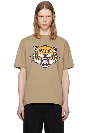 Kenzo T-shirt brun clair à images de tigre