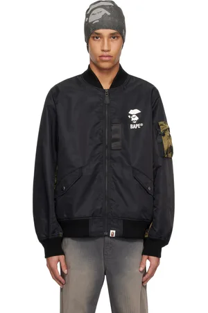 BAPE Blouson aviateur noir à motif 1st Camo