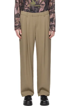DIME Pantalon brun clair en sergé à plis
