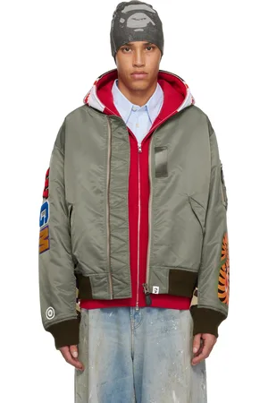 BAPE Blouson aviateur MA-1 vert à requin emblématique