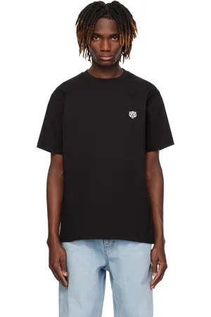 Kenzo T-shirt noir à écusson de tigre et à logo brodés