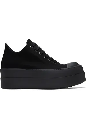 Rick Owens Baskets basses noires à plateforme Bumper étagée - Hollywood