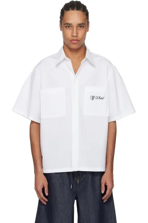 OFF-WHITE Chemise à manches courtes blanche à logo