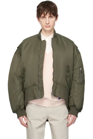 J.W.Anderson Blouson aviateur surdimensionné vert à ourlet arrondi