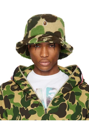 BAPE Chapeau bob vert en molleton Boa à motif camouflage ABC