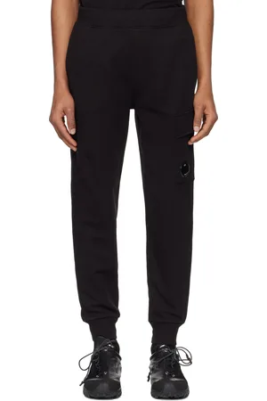 C.P. Company Pantalon de survêtement noir en jersey bouclette à lentille