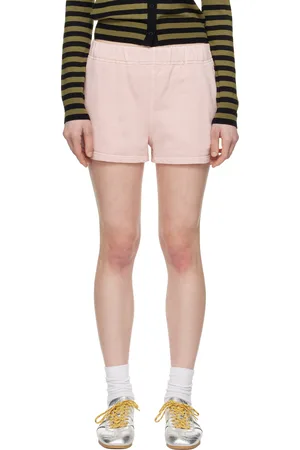 BAPE Short de survêtement rose teint aux pigments à écusson à logo