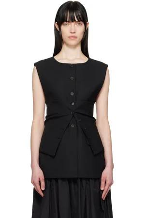 AMOMENTO Gilet surdimensionné noir à boutons