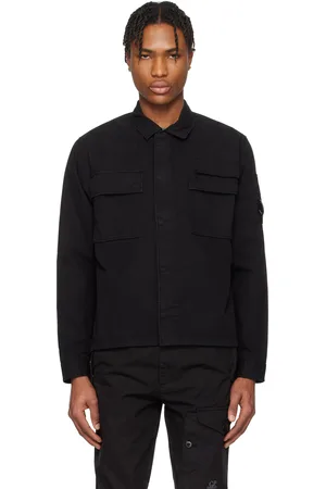 C.P. Company Chemise utilitaire noire en gabardine bio à lentille
