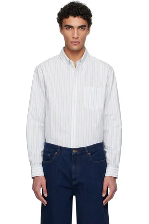 A.P.C. Chemise Edouard bleue à logo brodé