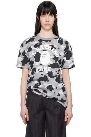 BAPE T-shirt surdimensionné gris à motif 1st Camo et à logo de style collégial