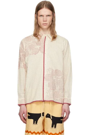 HARAGO Chemise blanc cassé à images de rose imprimées