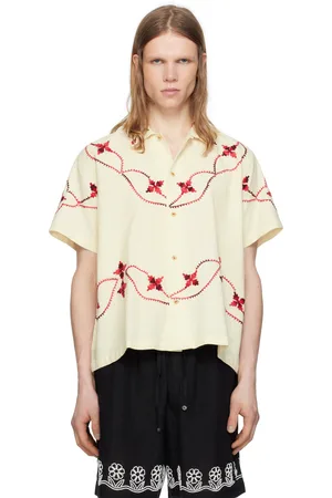 HARAGO Chemise Dainty blanc cassé à motif brodé