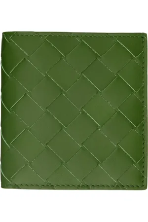 Bottega Veneta Portefeuille étroit vert à deux volets