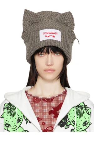 Charles Jeffrey Loverboy Bonnet épais surdimensionné gris à appliqués à oreille
