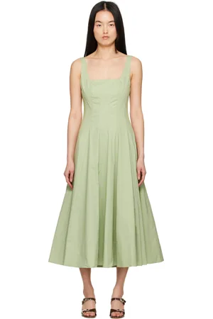 Staud Robe midi Wells verte