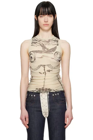 Jean Paul Gaultier Débardeur beige à images d
