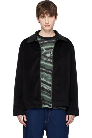 DIME Blouson noir en velours côtelé à glissière