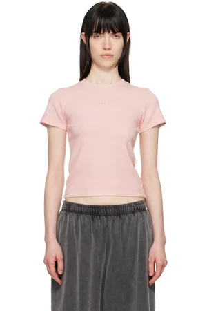 BAPE T-shirt teint aux pigments rose en jersey côtelé