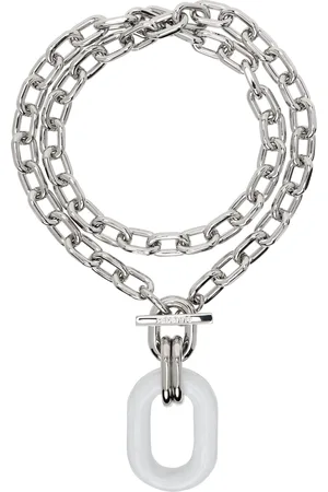 Paco rabanne Collier argenté à gros pendentif de maillon