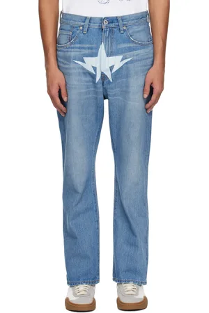 BAPE Jean décontracté bleu en denim 13 oz à étoile emblématique